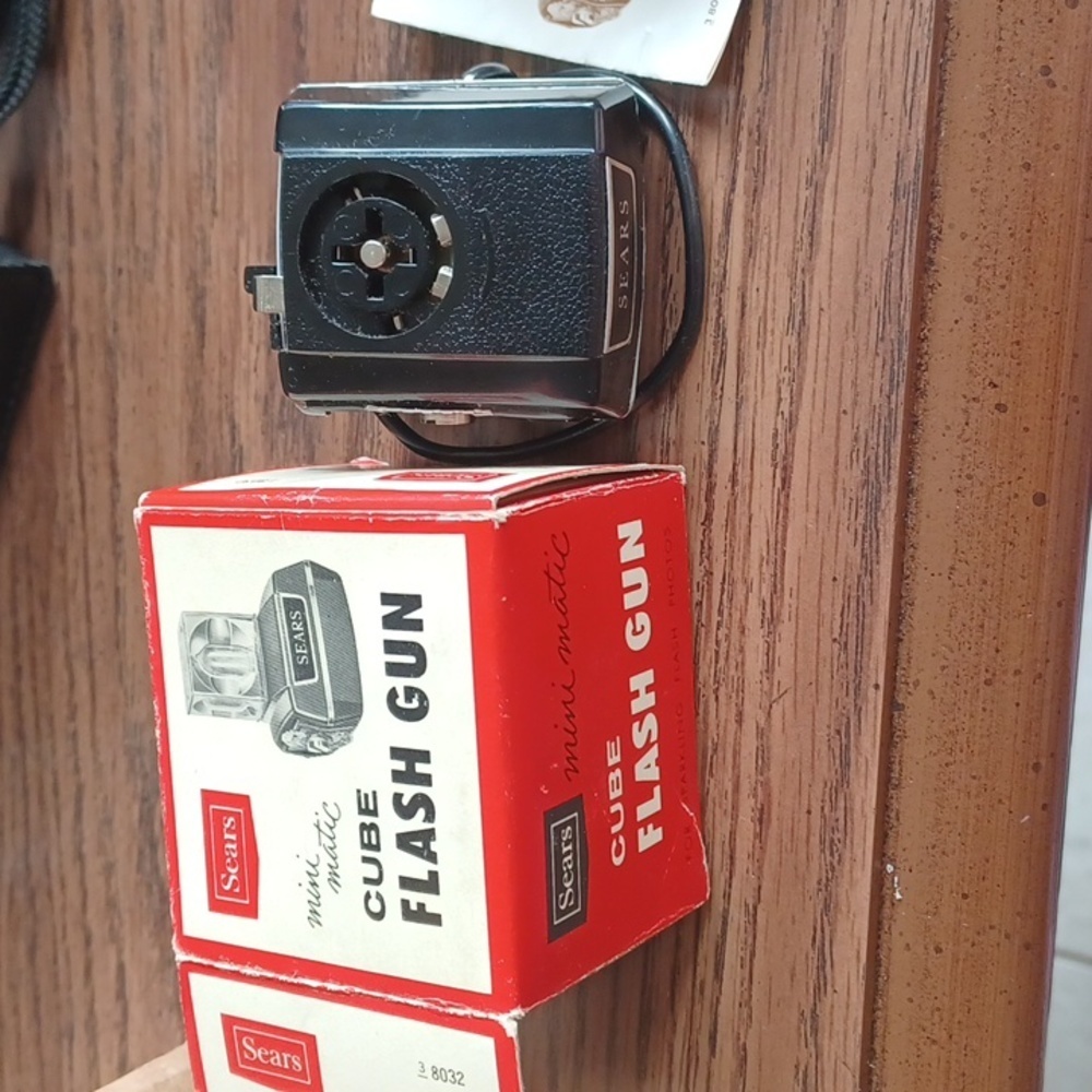 Vintage MCM Sears Cube Flash Gun, mini matic